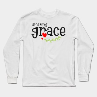 Amazing grace red heart Long Sleeve T-Shirt